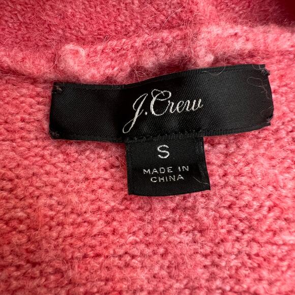J.Crew Wool Alpaca Blend Open Cardigan Sweater Small Pink Long Lined Pockets - Picture 4 of 9